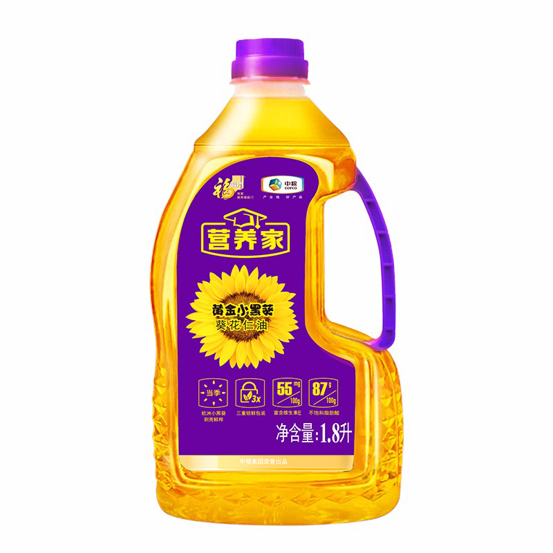 中粮福临门营养家黄金小黑葵花仁油 1.8L