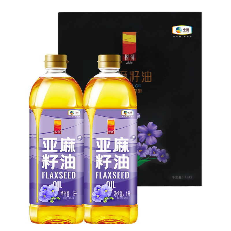 中粮悦润亚麻籽油礼盒1L*2
