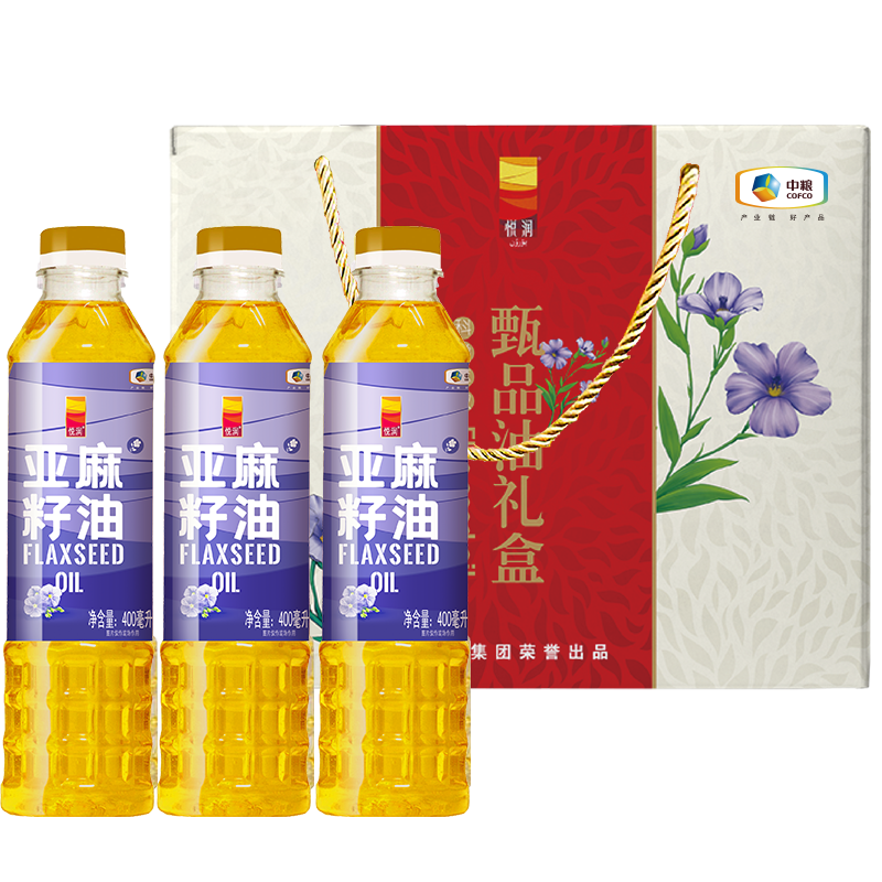 中粮悦润甄品油礼盒B款(亚麻籽油400ml*3)